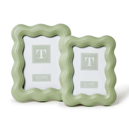 Green Wavy Wood Picture Frame