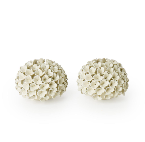 White Hydrangea Flower Bud Vase or Taper Holder