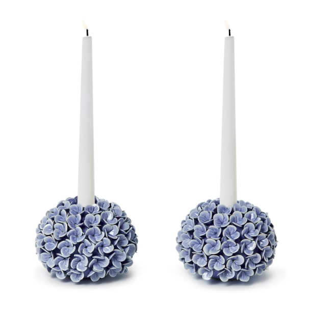 Blue Hydrangea Flower Bud Vase or Taper Holder