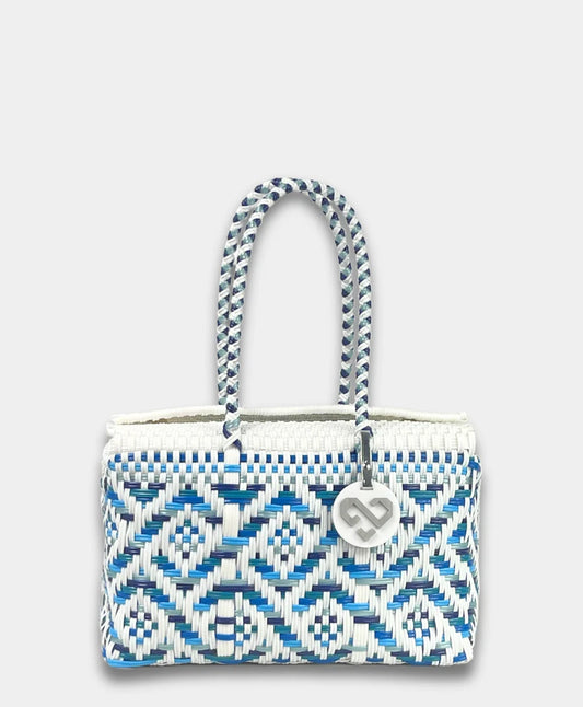 Venecia Blue and White Basket - Small