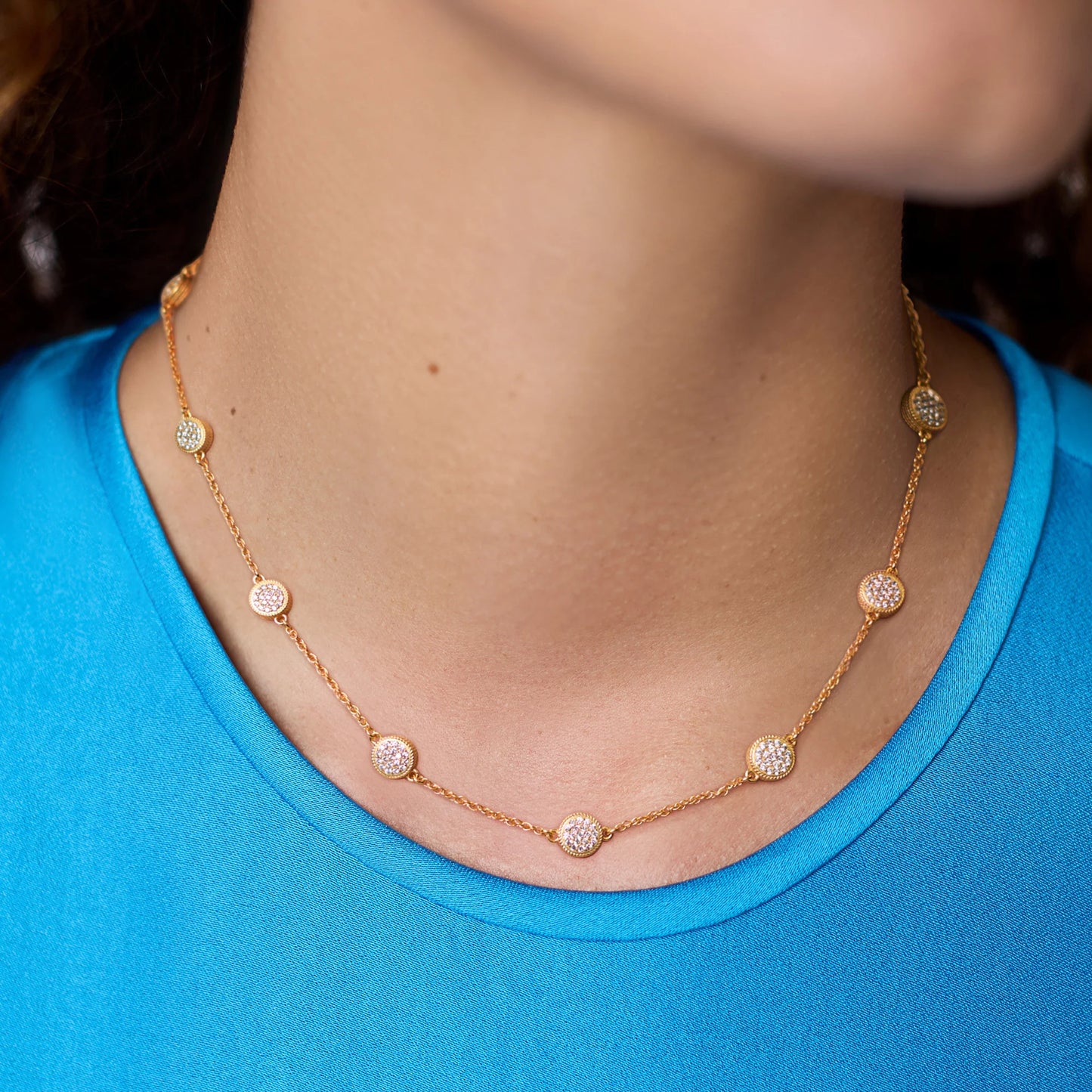 Windsor Delicate Station Necklace - Pave Cubic Zirconia