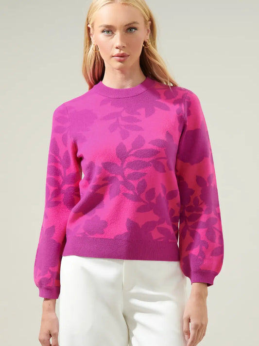 Gabi Fuchsia Floral Sweater