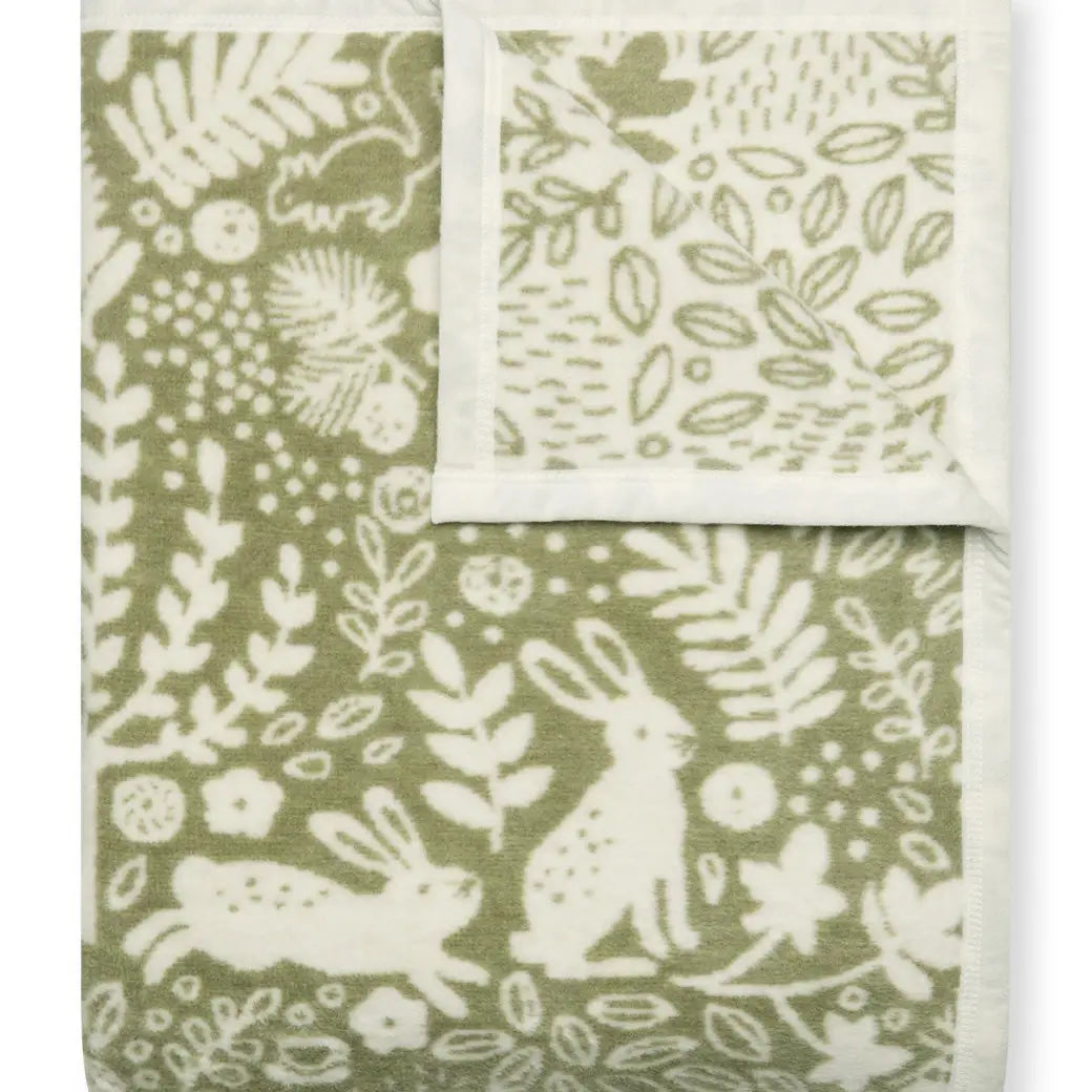 Whimsical Woods Green Blanket