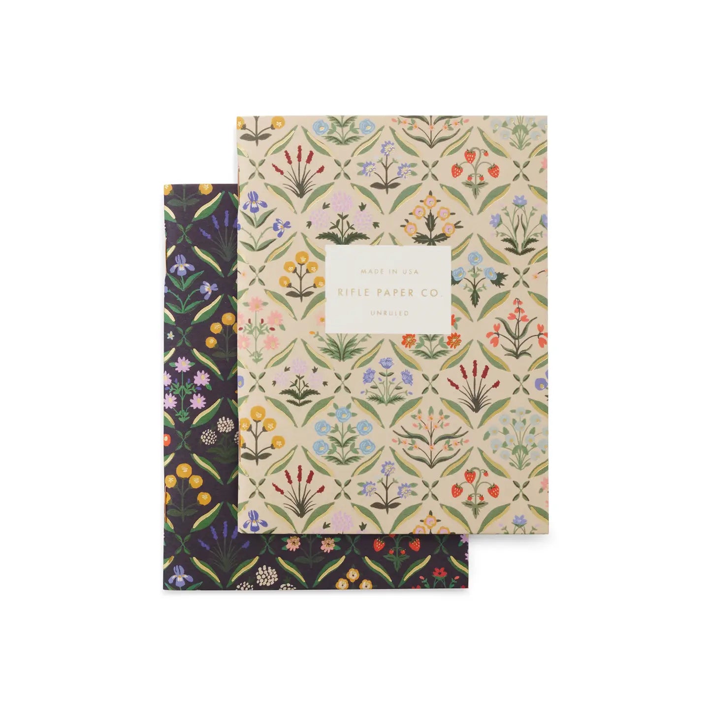 Floral Block Print Pocket Notebook - Set of 2