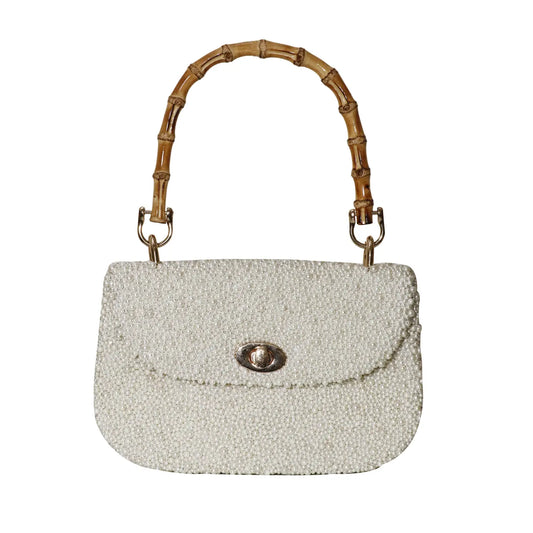 Tara Pearl Bamboo Beaded Bag