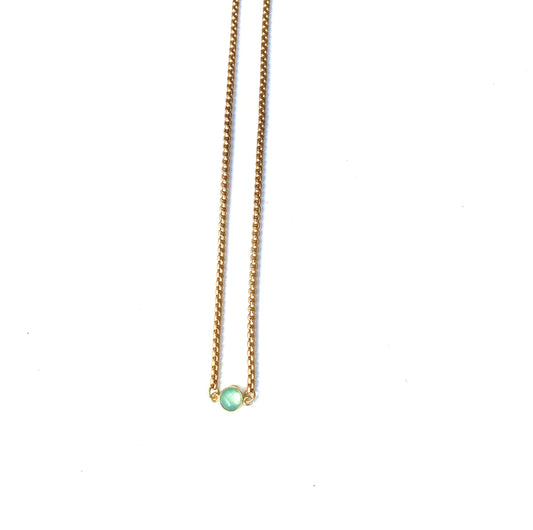 Aggie Gold with Chalcedony Necklace