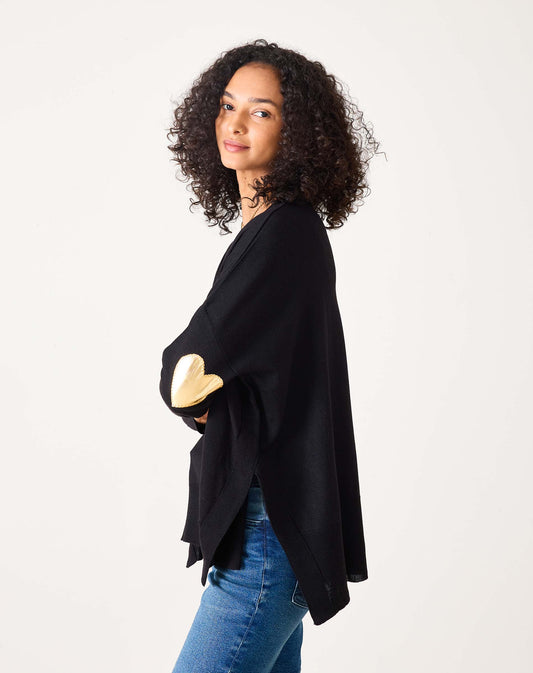 Amour Sweater - Black with Gold Heart