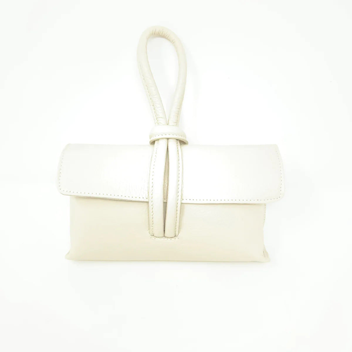 Dixie Beige Leather Wristlet