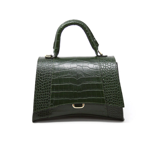 Bobbi Dark Green Leather Handbag