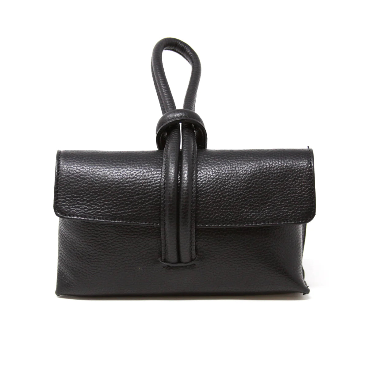 Dixie Black Leather Wristlet Bag
