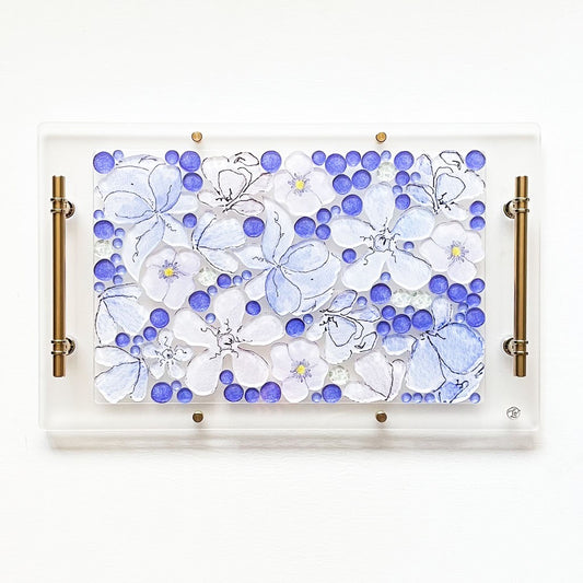 Lovely Blues Obsession Acrylic Tray