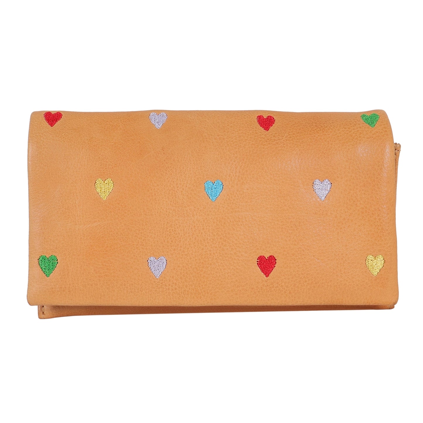 Camel Heart Embroidered Wallet