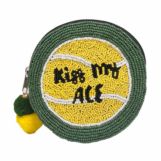 Kiss My Ace Beaded Pouch