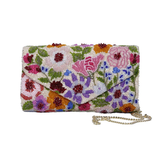 Gwen Floral Beaded Clutch