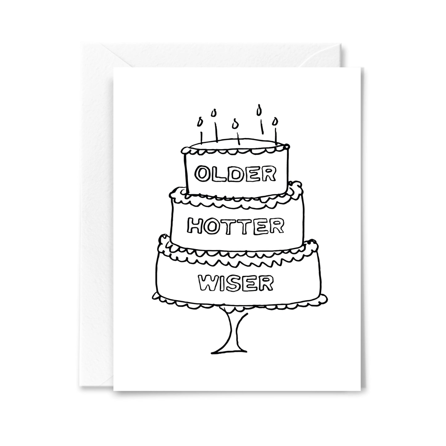 Older Hotter Wiser Birthday Card