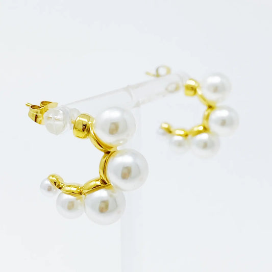 Andi Pearl Hoop Earrings