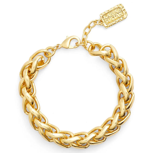Braided Gold Link Bracelet