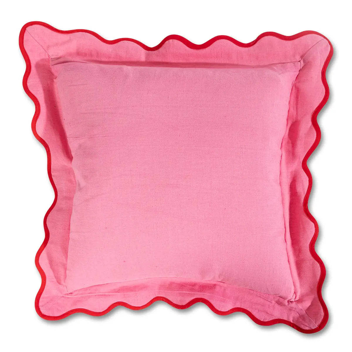 Farrah Pink and Red Scalloped Pillow