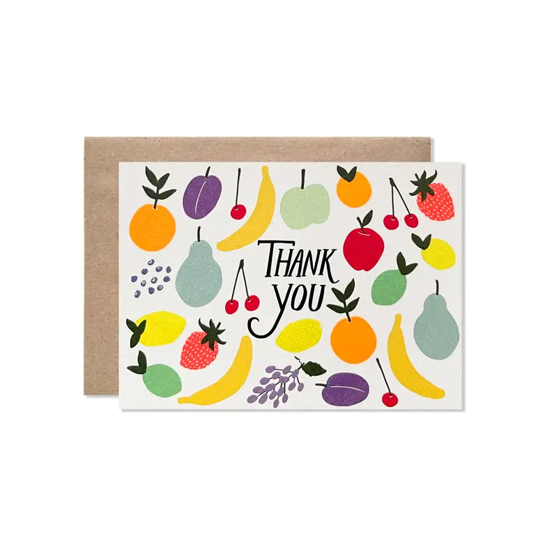 Neon Fruit Thank You Card