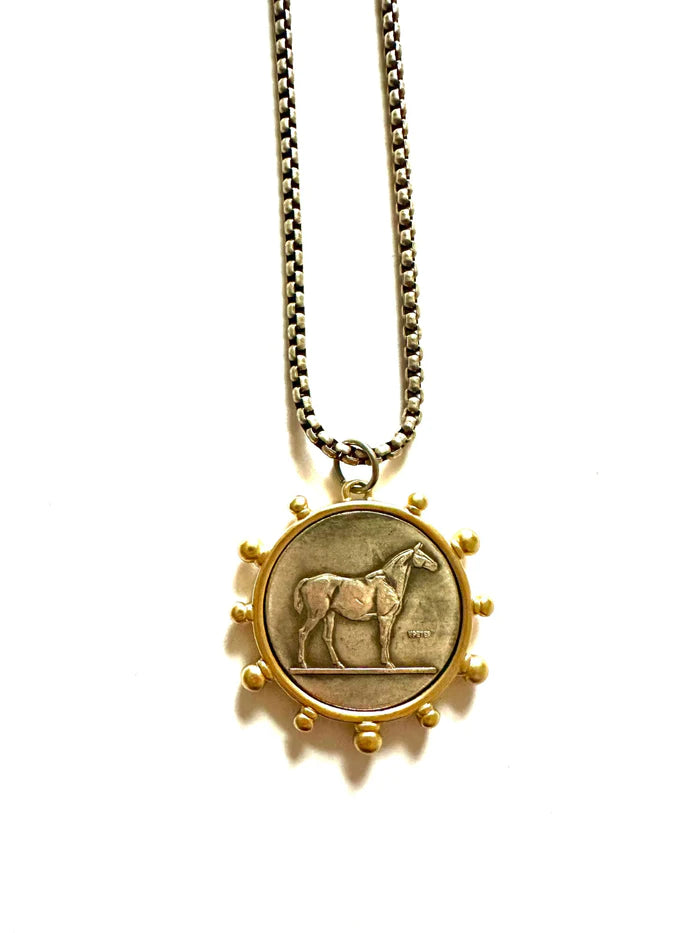 Derby Gold Horse Coin Necklace