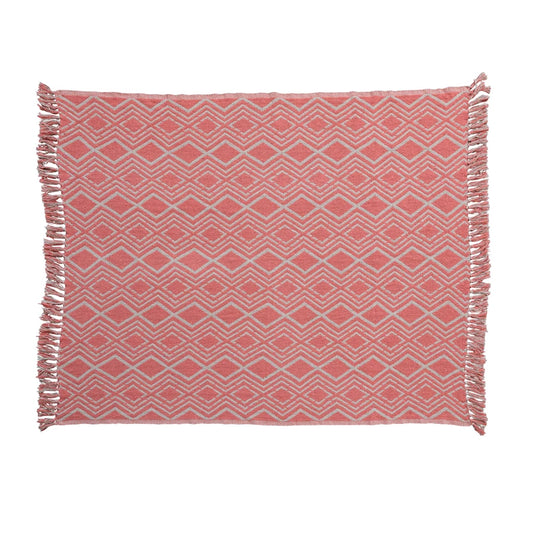 Pink Patterned Throw