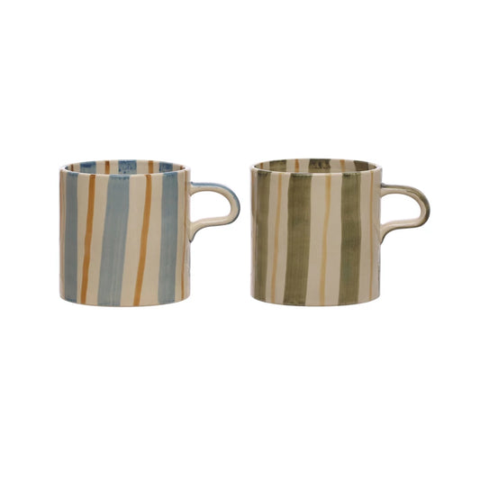 Striped Stoneware Mug