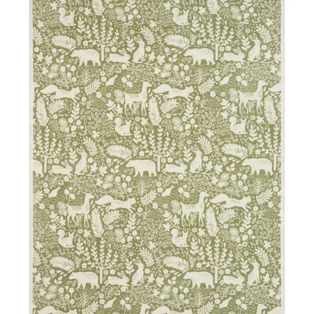 Whimsical Woods Green Blanket