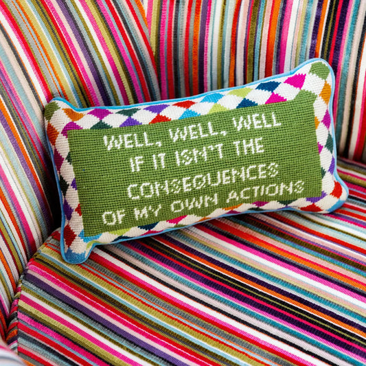 Well Well Well Needlepoint Pillow