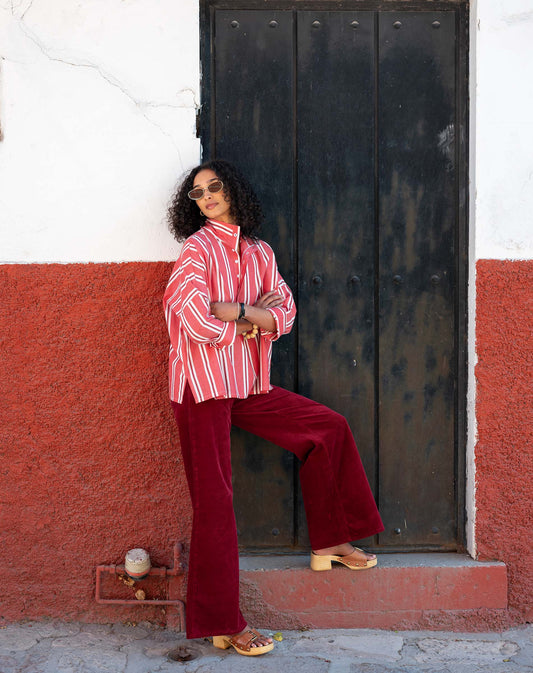 Emerson Top - Rojo Wide Stripe