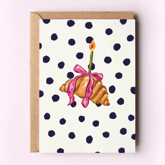 Croissant with Bow Celebration Card