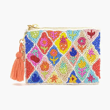 Floral Frenzy Beaded Pouch