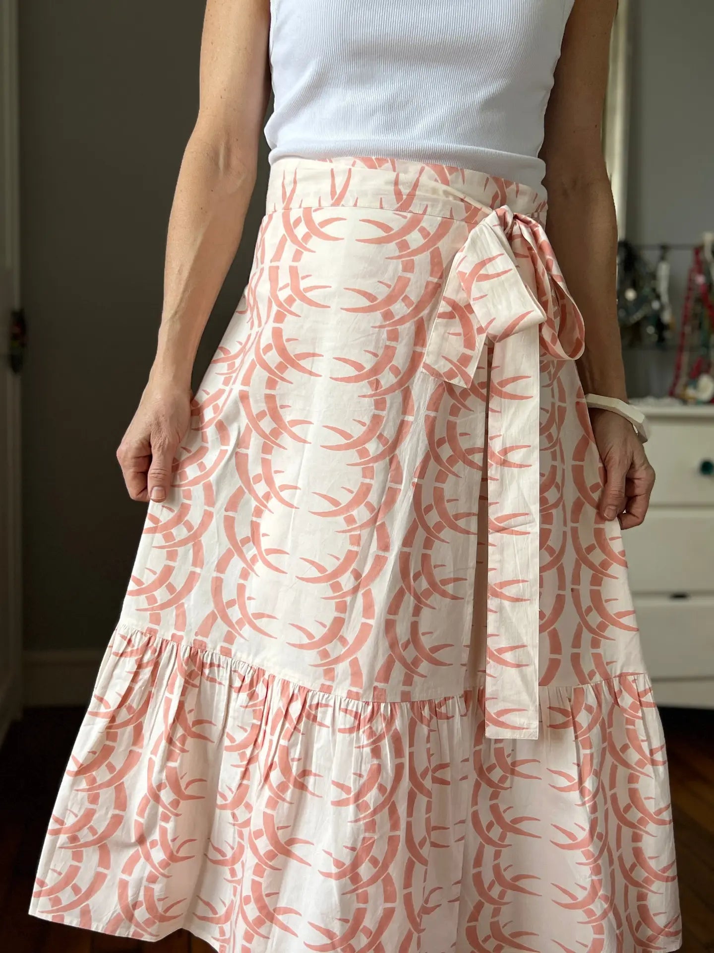 Georgia Peach Ruffle Wrap Skirt