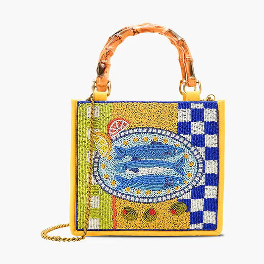 Sardines Please Beaded Tote