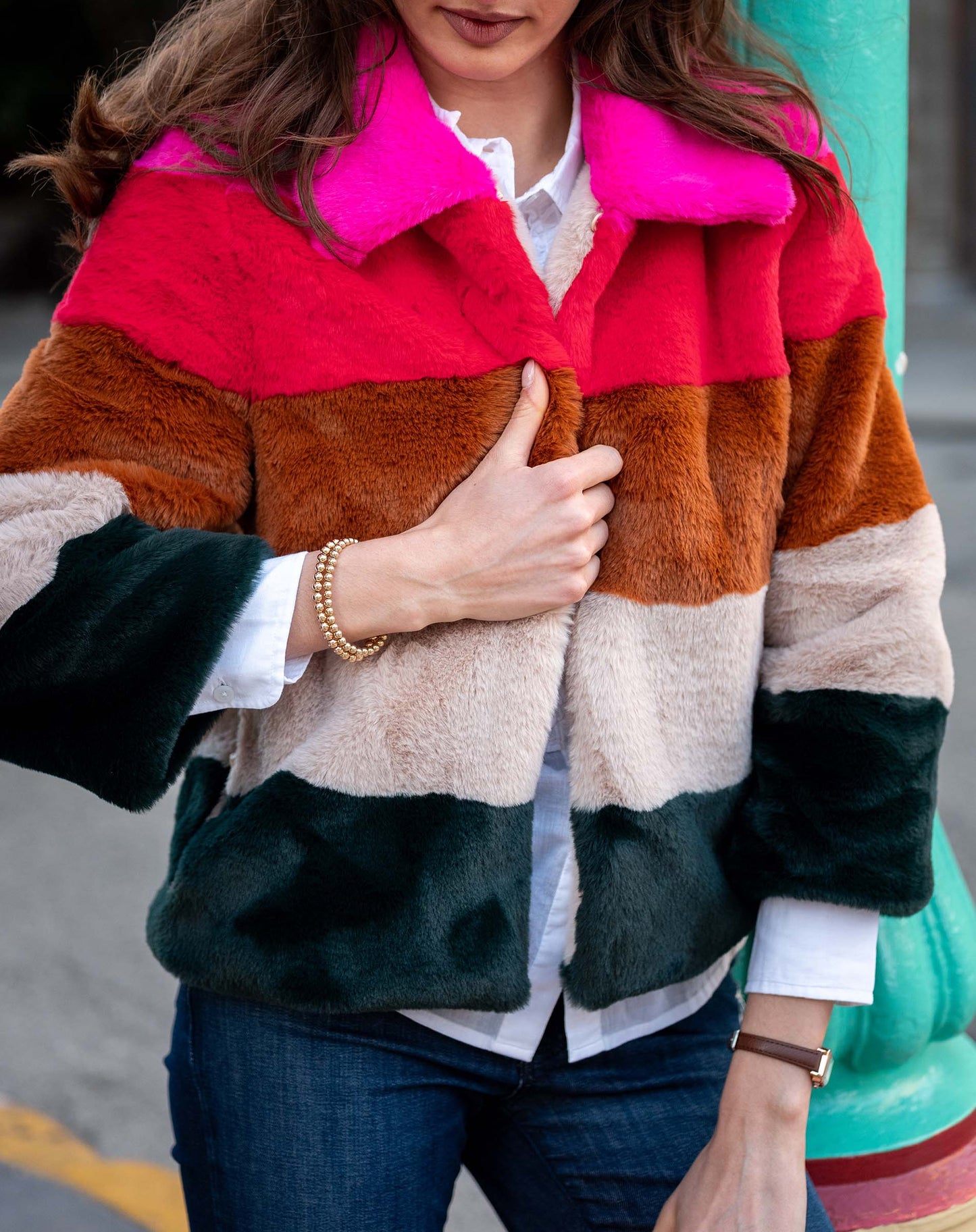 Gigi Rainbow Stripe Jacket