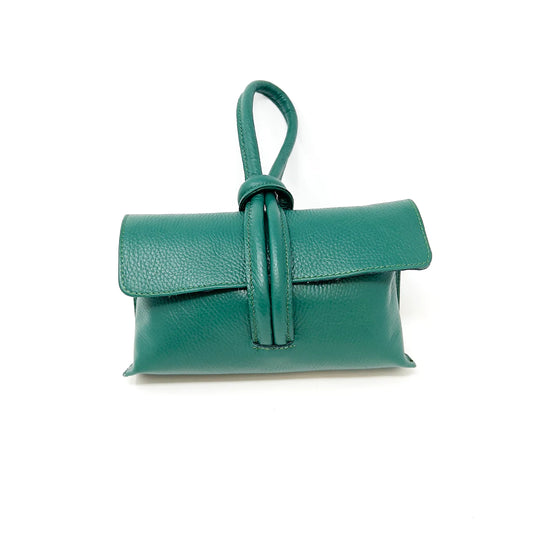 Dixie Petrol Green Leather Wristlet