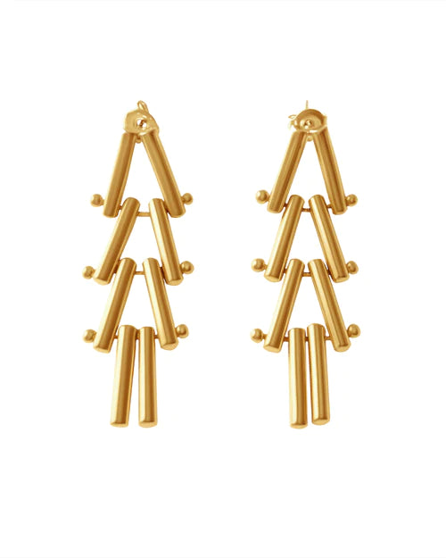 Hannah Gold Tiered Earrings