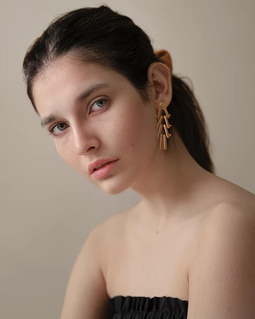 Hannah Gold Tiered Earrings