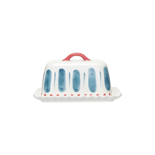 Home Sweet Striped Butter Dish