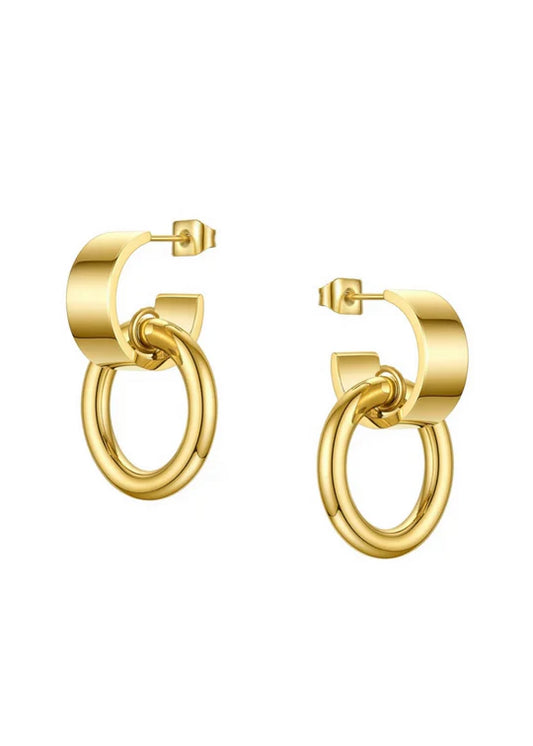 Hannah Gold Double Link Hoops