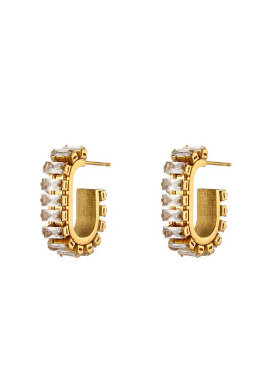 Baguette Gold Earrings