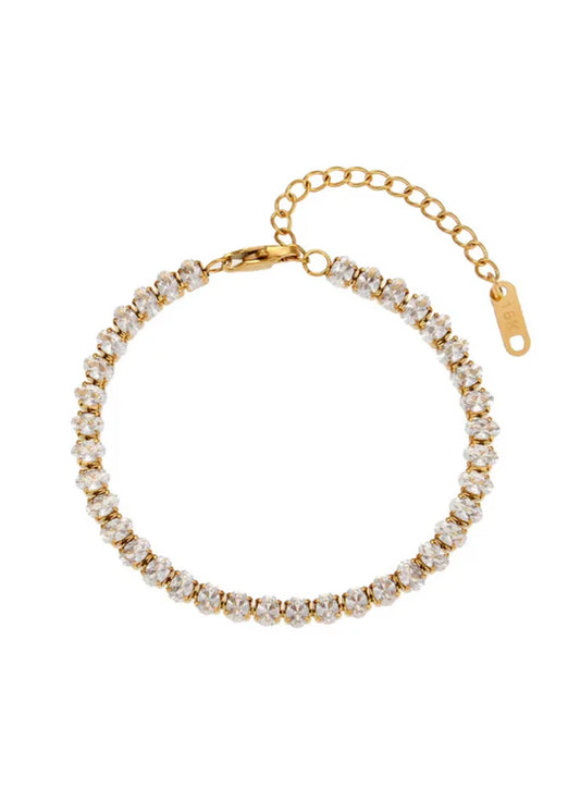 Monroe Gold with Clear Stone Bracelet