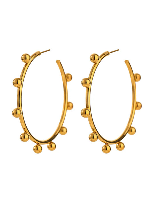 Hazel Gold Dot Hoops