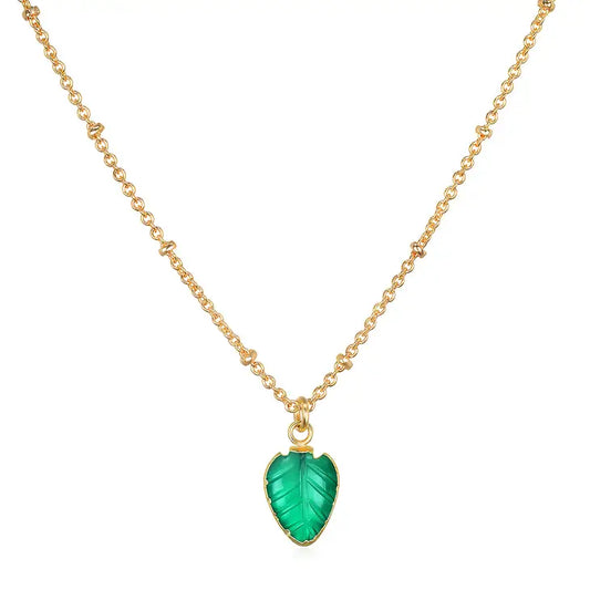 Green Leaf Pendant Necklace