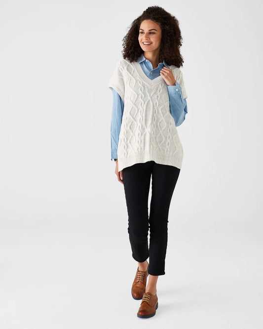 Lisbon Sea Salt V-Neck Sweater Vest