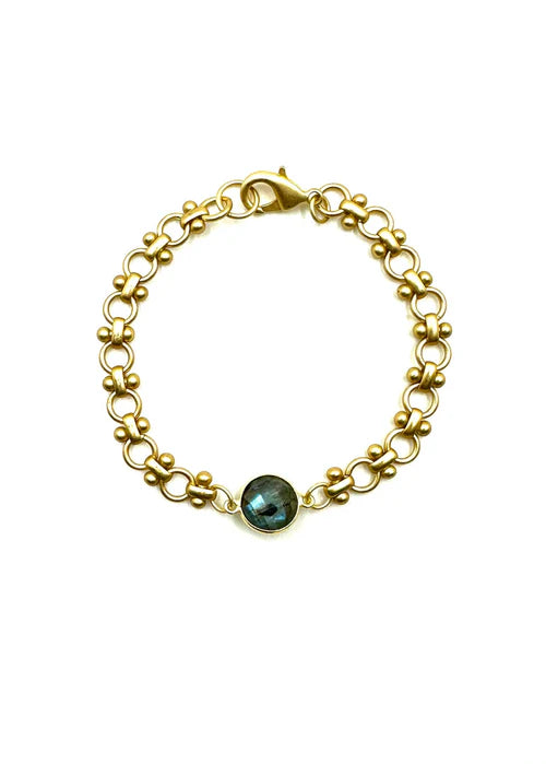 Luxe Bracelet - Gold with Labradorite