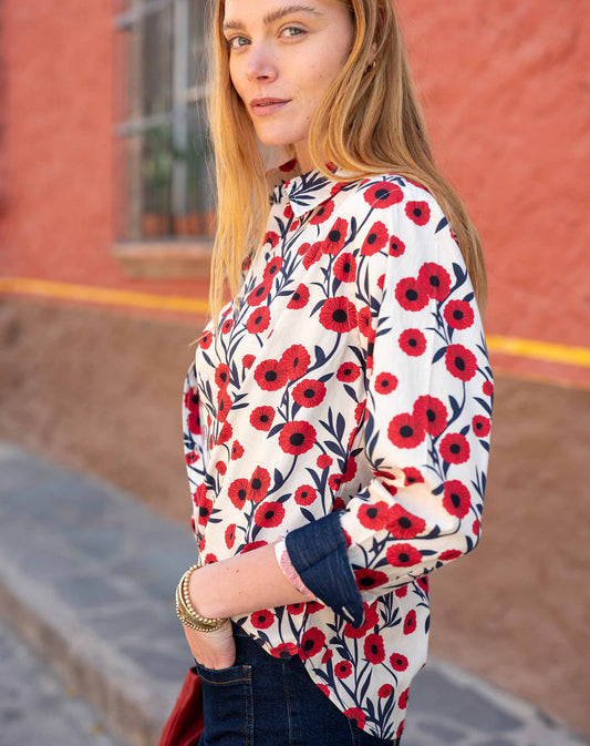 Margot Button Up Shirt - Poppy