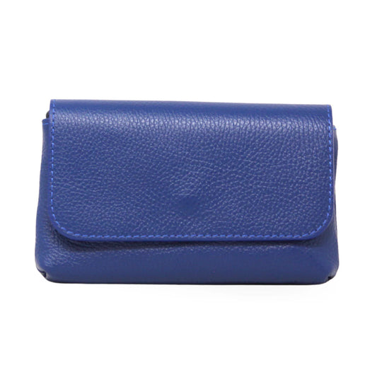 Kate Royal Blue Leather Crossbody Clutch