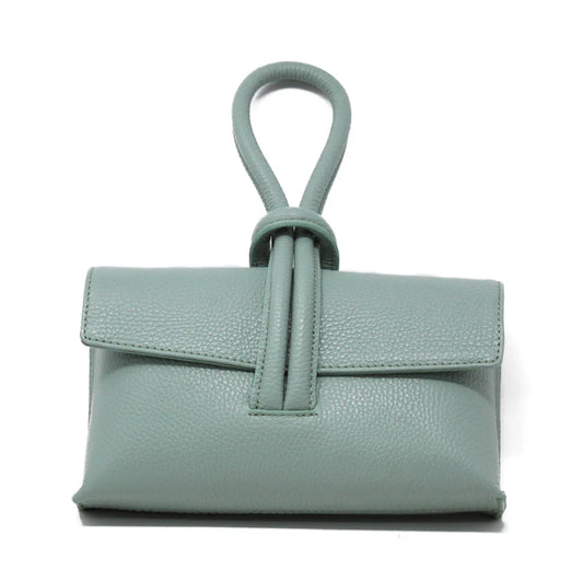 Dixie Leather Wristlet Bag - Mint