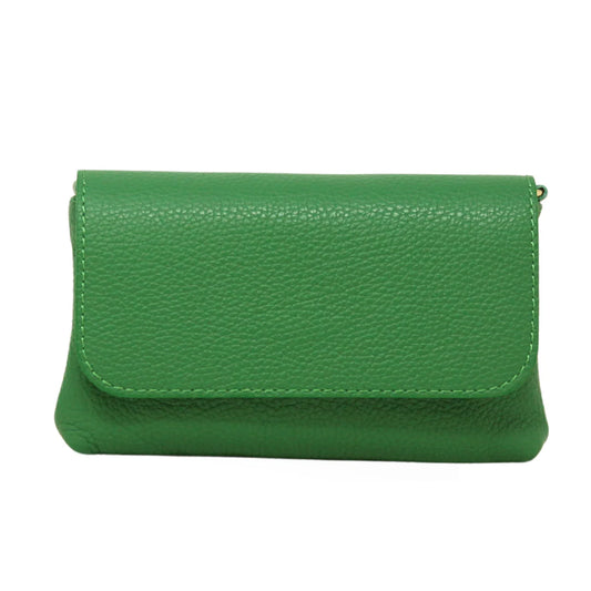 Kate Kelly Green Leather Crossbody Clutch