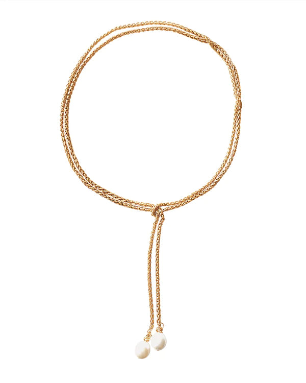 Pearl Gold Chain Wrap Necklace